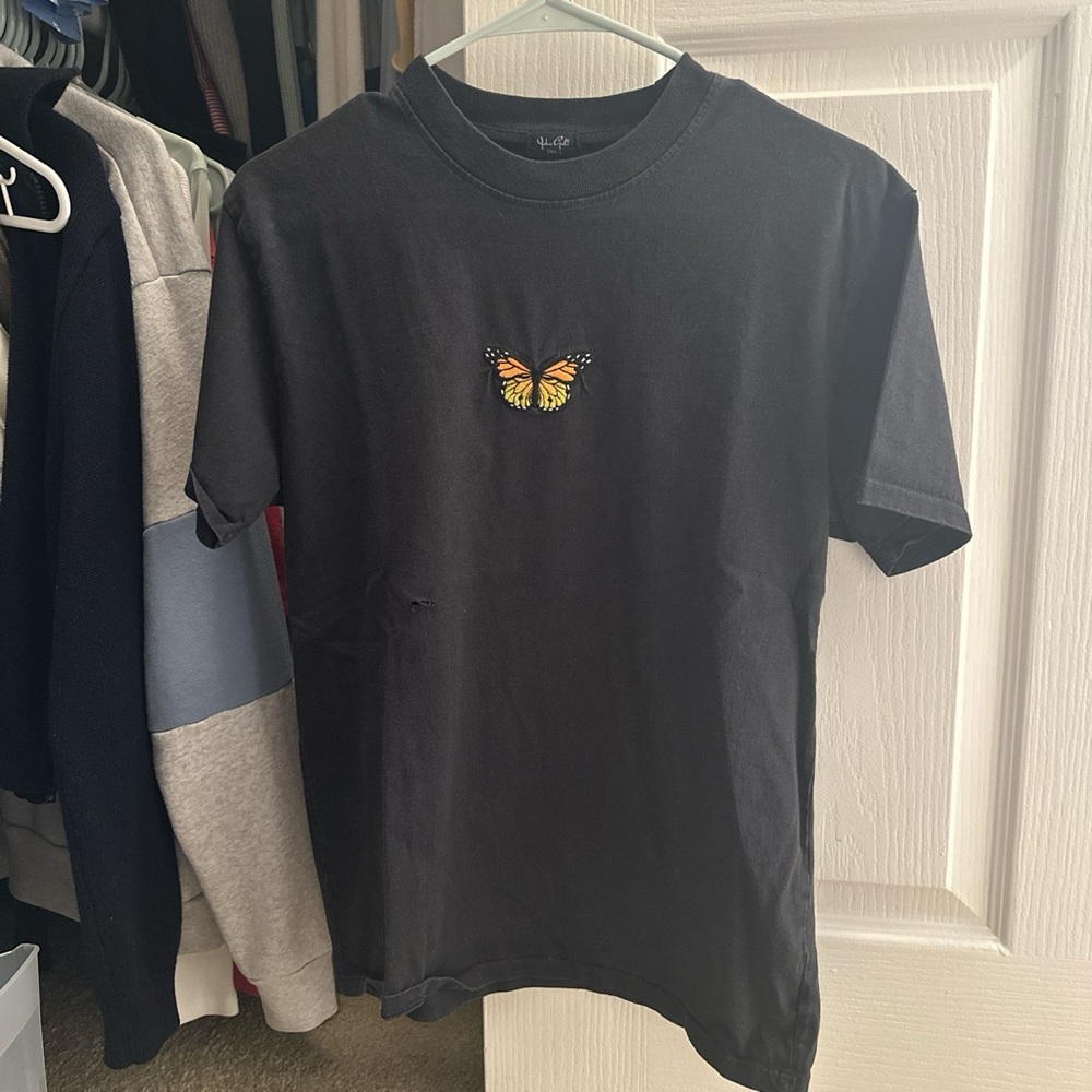Brandy Melville Black Butterfly Tee